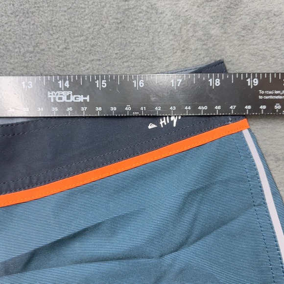 Quiksilver Highline Board Shorts Men Gray Orange Gradient Stripe Swim Trunks - Picture 11 of 16